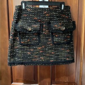 Veronica Beard Black Tweed Mini Skirt
